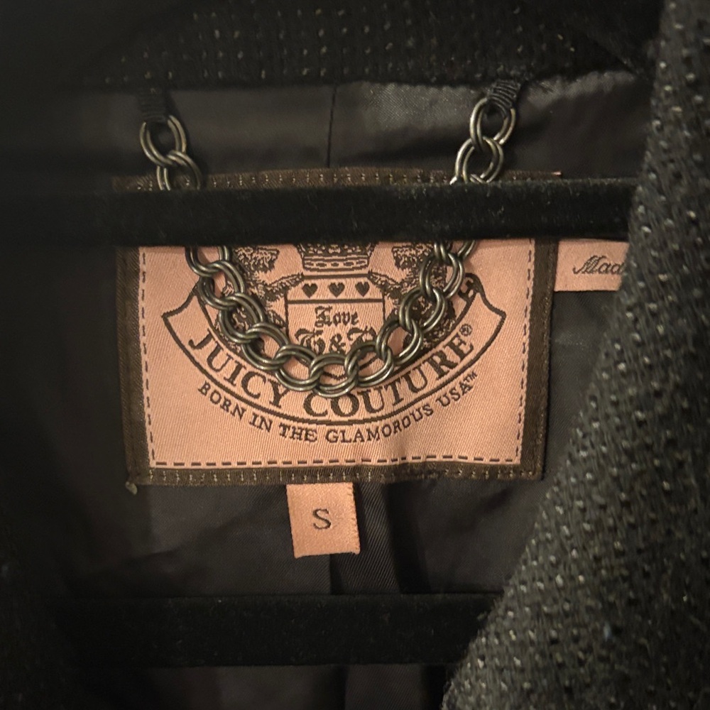 Juicy Couture Black Double-Breasted Pea Coat - Picture 2 of 5